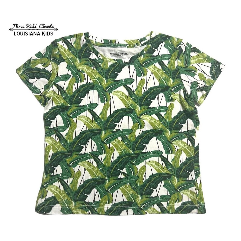 Sleep No More 4-6Y Organic Leaf Print Shirt